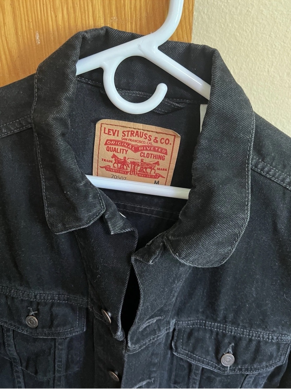 Levi's 70507 0260 Black Denim Trucker Jacket Men's Size M (Roomy) - Picture 3 of 8
